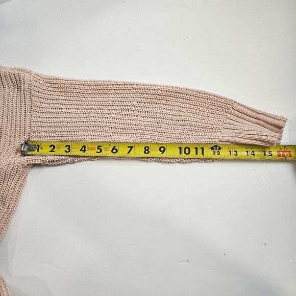 Aerie Oversized Medium Peach Chunky Knit Cardigan Pockets Cozy - Picture 8 of 8